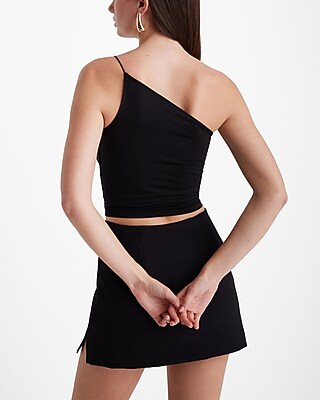 EX BC SILKY BUNGEE ONE SHOULDER TANK 8612123:TRUE WHITE:L