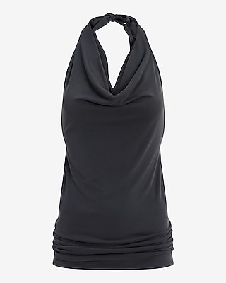 Cowl Neck Tie Halter Open Back Tank - image 4