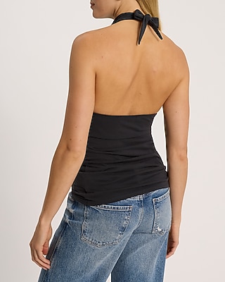 Cowl Neck Tie Halter Open Back Tank - image 2