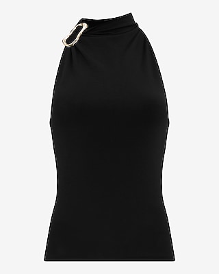 Draped Halter Novelty Hardware Tank
