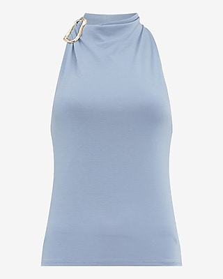 Draped Halter Novelty Hardware Tank