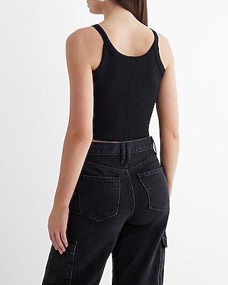 Fitted Scoop Neck Cropped Tank