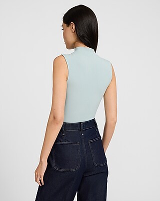 Essential Fitted Ribbed Mock Neck Sleeveless Tank - thumbnail 10