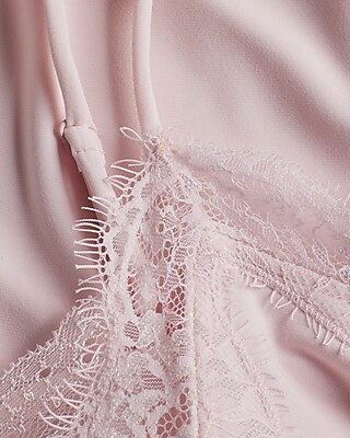 EX POL MATTE LACE TRIM CAMI BDYST 8612192:LIGHT PINK:M