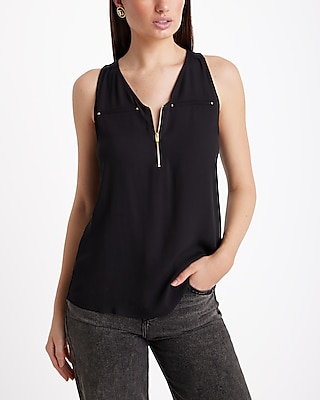 V-neck Quarter Zip Hudson Tank | Express