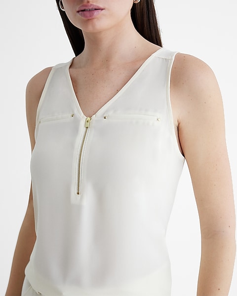 V-neck Quarter Zip Hudson Tank | Express V-neck Quarter Zip Hudson Tank | Express