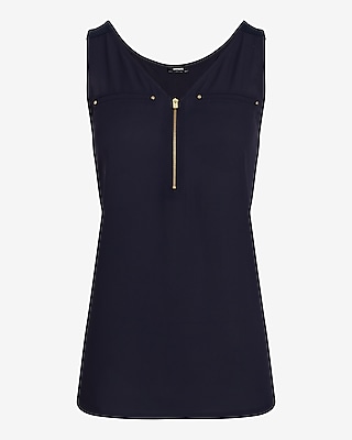 V-Neck Quarter Zip Hudson Tank