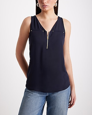 V-Neck Quarter Zip Hudson Tank