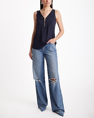 V-Neck Quarter Zip Hudson Tank