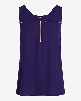 V-neck Quarter Zip Hudson Tank | Express