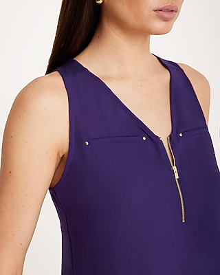 V-neck Quarter Zip Hudson Tank | Express