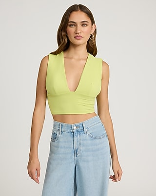Fitted Deep V-Neck Cropped Tank - image 5