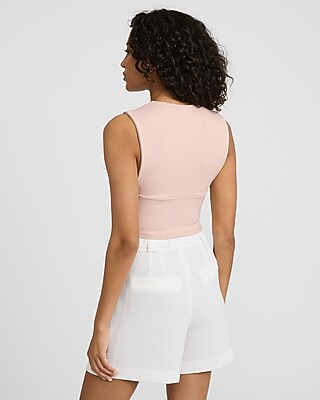 Fitted Deep V-Neck Cropped Tank - image 2