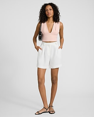 Fitted Deep V-Neck Cropped Tank - image 3
