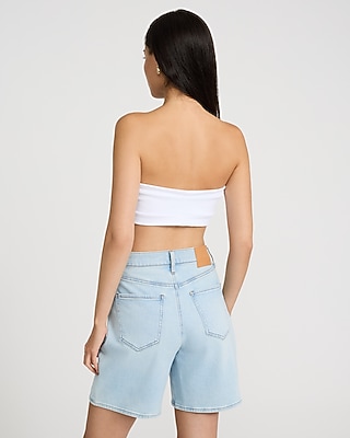 Ruched Cropped Bandeau Top - image 2