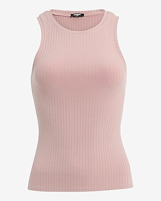 Fitted Ribbed High Neck Tank
