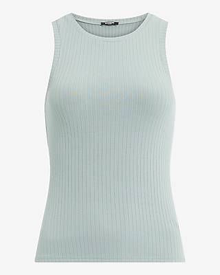 Fitted Ribbed High Neck Tank