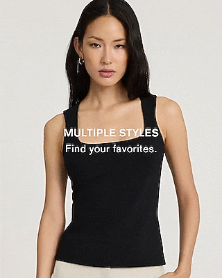 Body Contour Stretch Cotton Square Neck Cropped Tank