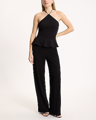 Tie Halter Neck Peplum Top - image 3