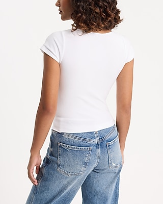Body Contour Seamless Ribbed Mesh Crew Neck Tee