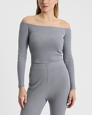 Ans Dotsloevner Shoulder Tops Gray