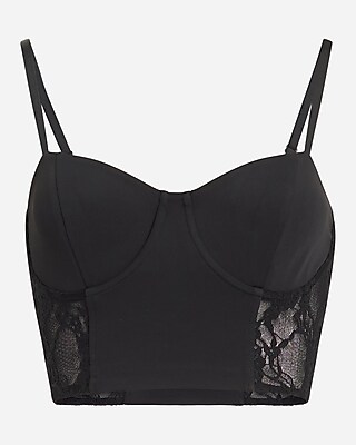 Lace Pieced Sweetheart Bustier Corset Cropped Cami | Express