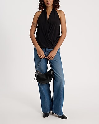 V-Neck Halter Neck Surplice Tank