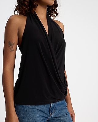 V-Neck Halter Neck Surplice Tank