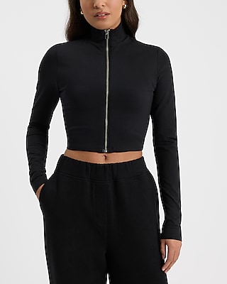 Relaxed Mock Neck Long Sleeve Cutout Shoulder Tee | Express
