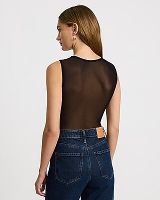 Mesh Ponte Sleeveless Bodysuit