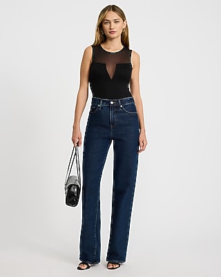 Mesh Ponte Sleeveless Bodysuit