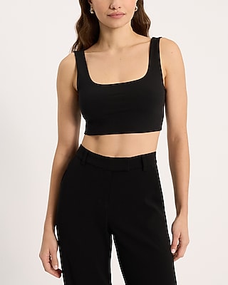 Body Contour Stretch Cotton Cropped Tank