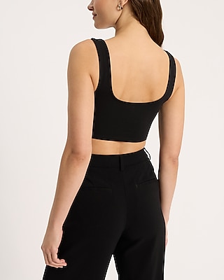 Body Contour Stretch Cotton Cropped Tank