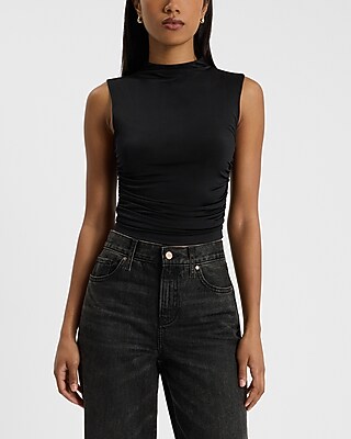 Body Contour Compression Neck Ruched Tank | Express