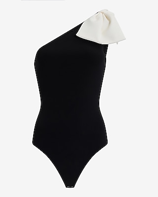 Bow One Shoulder Sleeveless Bodysuit
