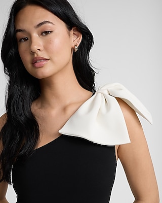 Bow One Shoulder Sleeveless Bodysuit