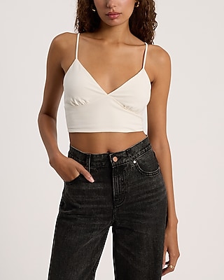 Body Contour Stretch Cotton V-Neck Longline Bralette