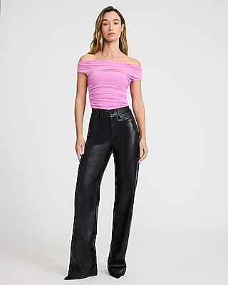 Mesh Off The Shoulder Ruched Bodysuit