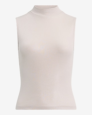 Shine Fitted Ribbed Mock Neck Tank
