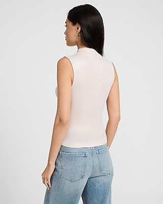 Shine Fitted Ribbed Mock Neck Tank