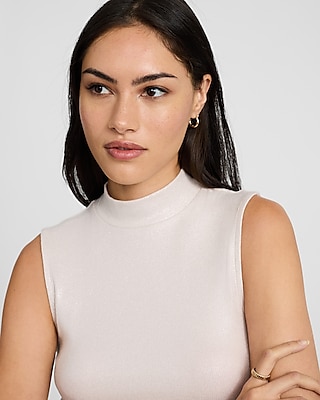 Shine Fitted Ribbed Mock Neck Tank