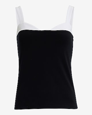 Body Contour Stretch Cotton Peekaboo Bra Tank
