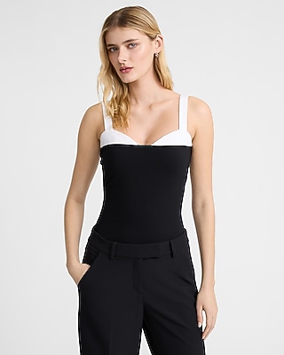 Body Contour Stretch Cotton Peekaboo Bra Tank