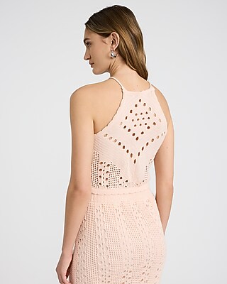 Open Stitch High Neck Sweater Tank - image 4