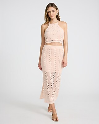 Open Stitch High Neck Sweater Tank - image 5