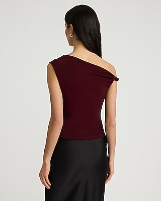 Off The Shoulder Asymmetrical Twist Tank
