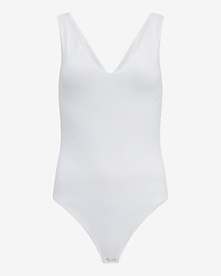 Body Contour Light Compression Stretch Cotton V-Neck Sleeveless Bodysuit