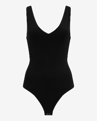 Body Contour Stretch Cotton V-Neck Sleeveless Bodysuit