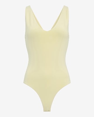 Body Contour Light Compression Stretch Cotton V-Neck Sleeveless Bodysuit