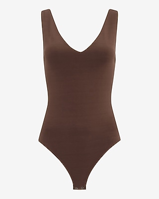 Body Contour Light Compression V-Neck Bodysuit Stretch Cotton